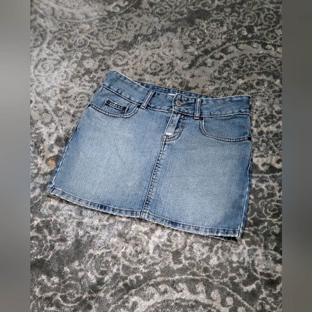 BKE Low Rise Denim Mini Skirt Size 24/junior 1